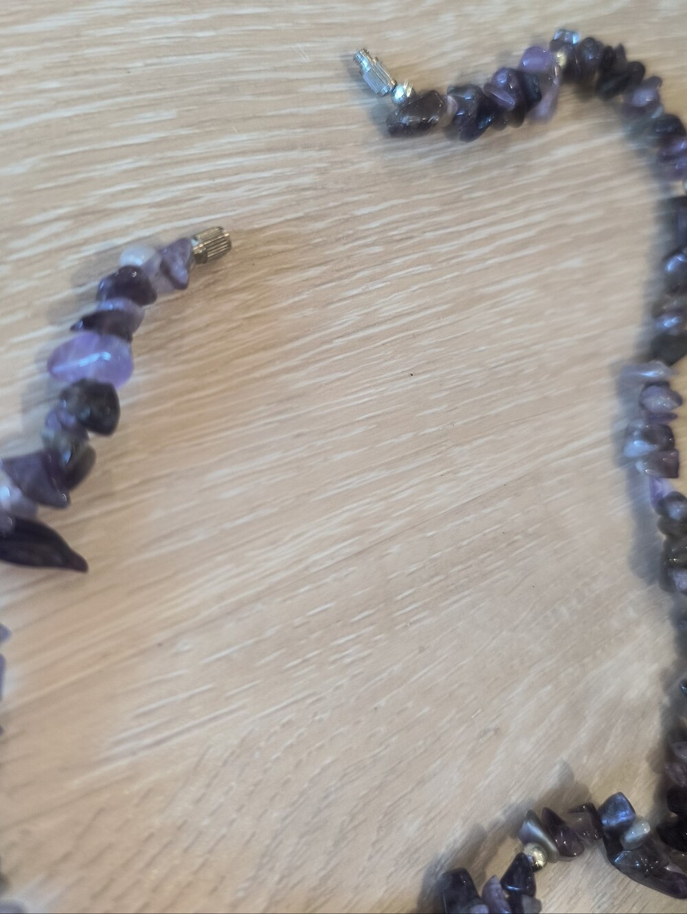 Amethyst Chip Necklace with Teardrop Pendant - Purple - Picture 3 of 5